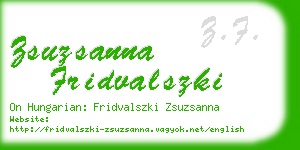 zsuzsanna fridvalszki business card